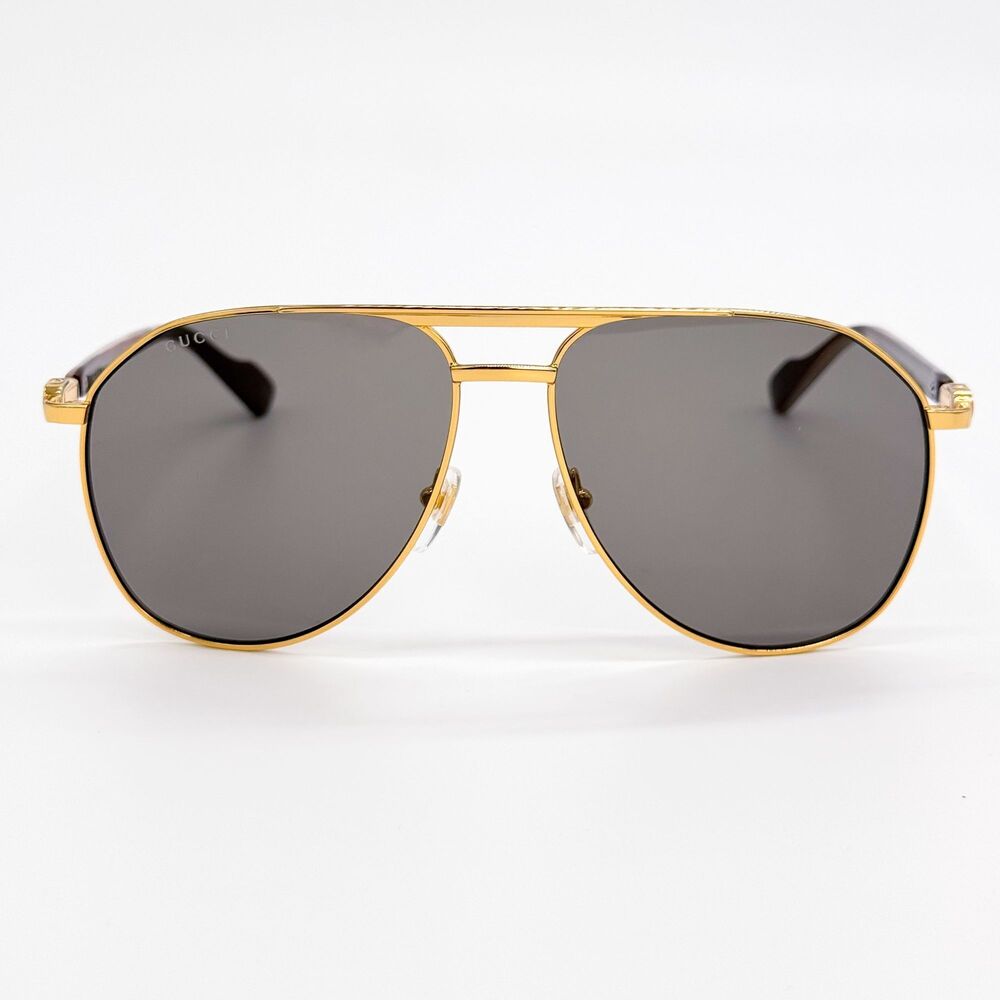 NWT Gucci GG1220S-002-59 Gold Aviator 59mm Sunglasses - Picture 2 of 5